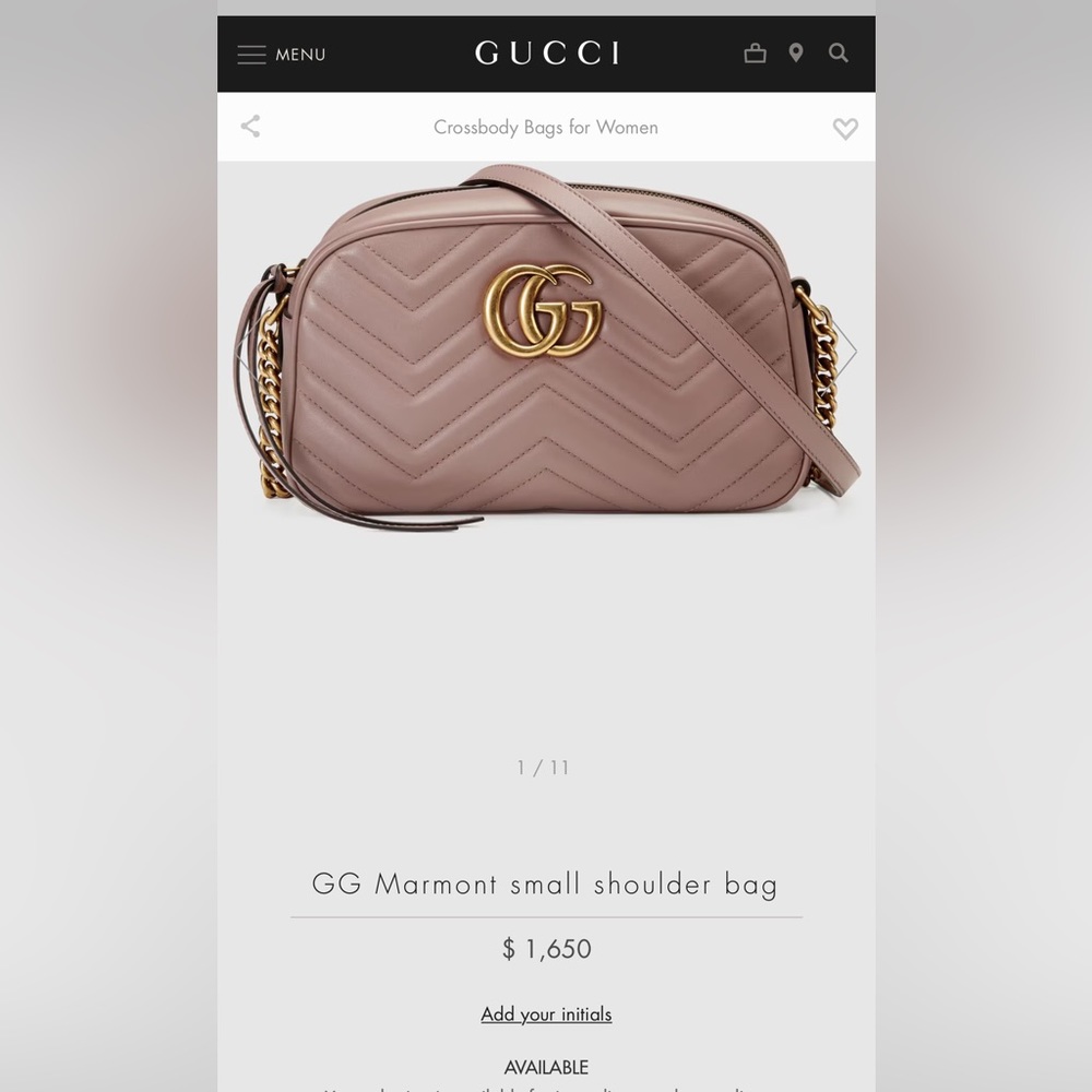 Pink GG Marmont Small Shoulder Bag - Picture 8 of 8